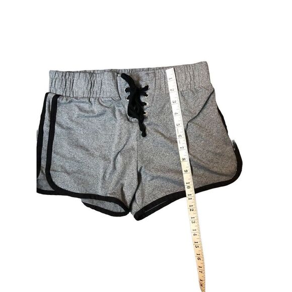 Rue 21 gray athletic running shorts with black trim and elastic waistband and cr - Picture 6 of 7